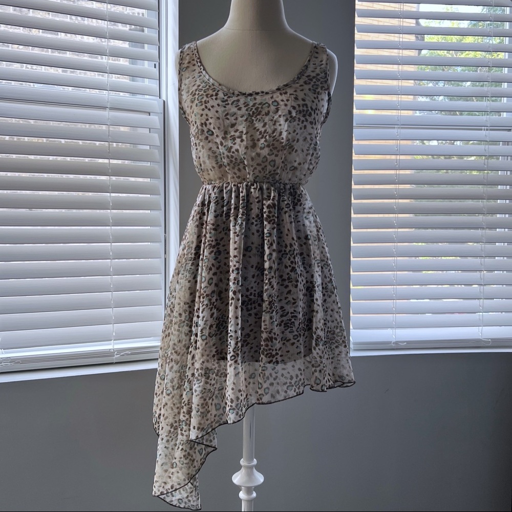 Animal Print Asymmetrical Dress